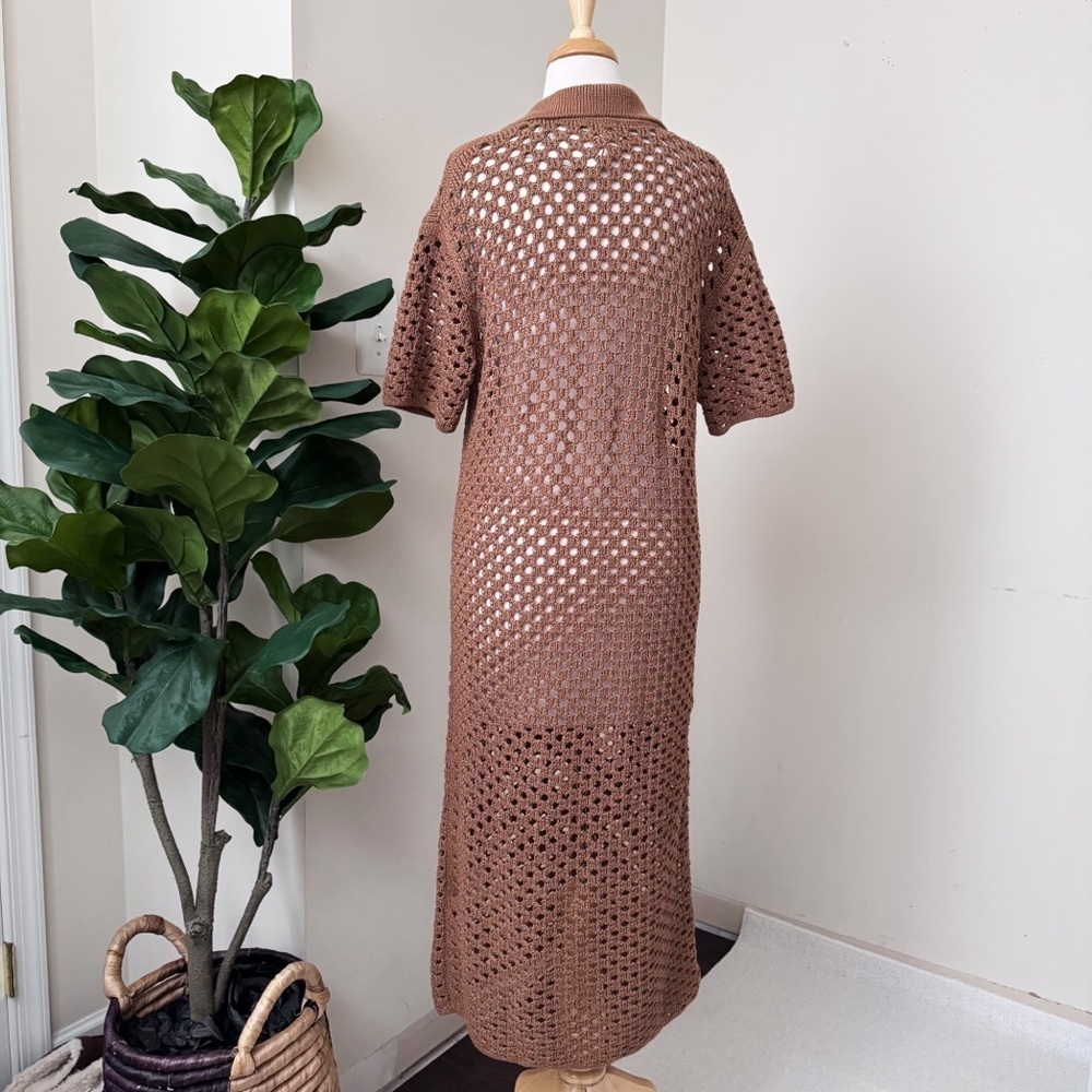 NWOT Brown Crocheted Dress - Picture 7 of 14